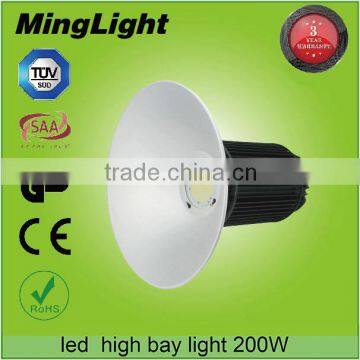 2016 hot factory light led industrial high bay lighting 200W LED high bay light with TUV SAA GS CE ROHS certificates