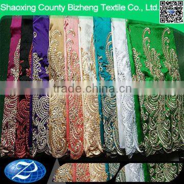 New style embroidery design indian beaded silk george wrappers