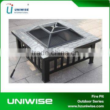 Square Outdoor Backyard Patio Metal Firepit/Garden Treasures Fire Pits