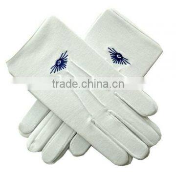 Custom Made Embroidery Masonic Gloves/100% Cotton