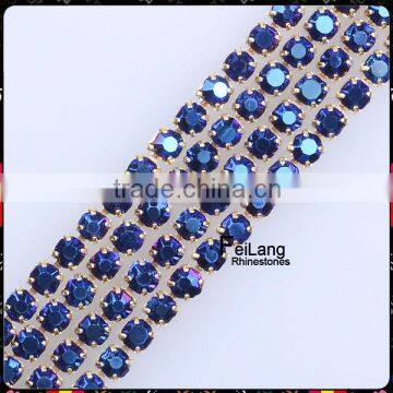 2mm Square rhinestone empty cup chain