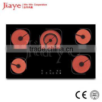 2015 China supplier 5 burner built in best cooker Black vitro ceramic hob in kitchen appliance