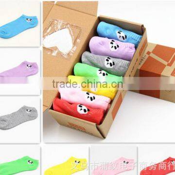 012018 High quality lovely cartoon panda printed gift box socks