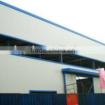 Fireproof PU boards factory buildings of prefab steel structure frame