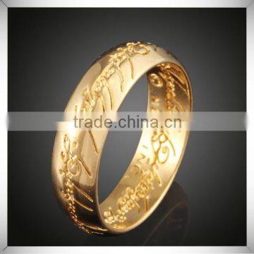 Newest Arabic Language Engraved Gold Jewelry Design Wedding Ring Gold