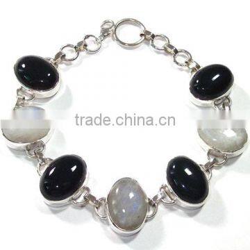 Natural gemstone bracelet rainbow moonstone jewellery