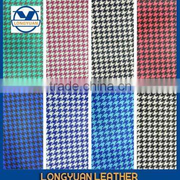 Synthetic Leather Made in Wenzhou for Shoes in Grid Design, Elastic photo-4