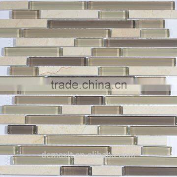 Fashionable Strip Brown Glass Mosaic Dark Brown Mixed Color