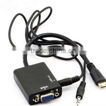 VGA to MINIHDMI 1.3 1080P HD Video Conversion Cable Adapter + Audio for PC