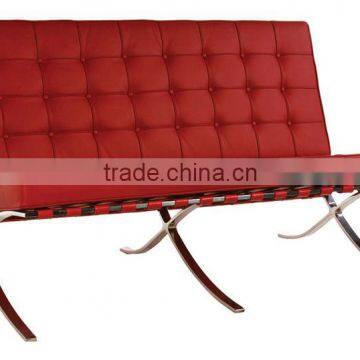 Modern leather Two seats sofa barcelona chair/leather living room chairs