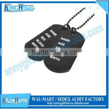 Dye black metal doube pieces military tag