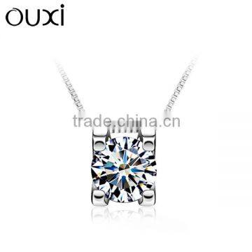 OUXI antique silver pendant necklace Made With zircon Y30087 only pendant