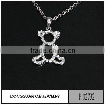 Silver plated diamond pendant/clear zircon pendant/fashion custom pendant