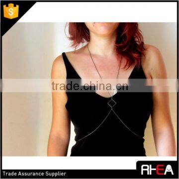 Fashion Square Pendant Bronze Color Simple Design Body Chain Jewelry