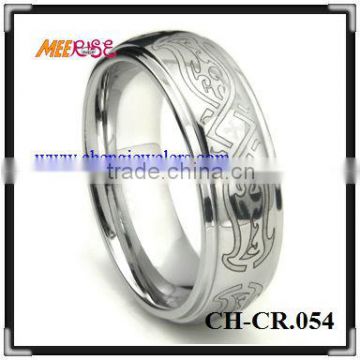 Comfort Fit new design fashion cobalt ring silver laser pattern cobalt ring