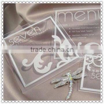 Custom Printing Clear Acrylic Cards For Wedding Invites