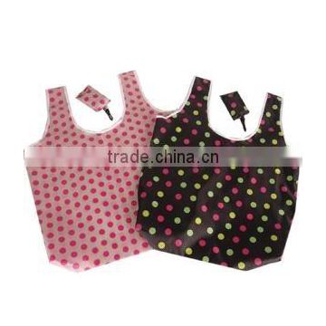 Black With Dots T-shirt Shape Shopping Bag