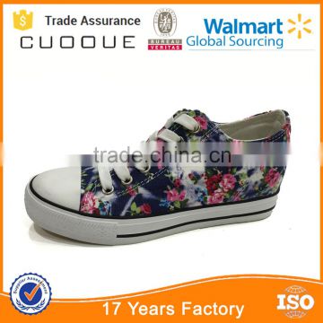 fashion women canvas printted wedge shoes