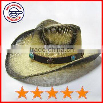 Nice styles cowboy hat with stone decoration,good quality western cowboy hat,cowboy hard hat (SU-SH9744)