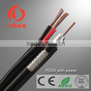 coaxial cable RG59+2power cable Siamese cable for CCTV camera 75ohms security cable copper wire spool with CE RoHS approved