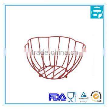 Round stainless steel Wire empty fruit basket