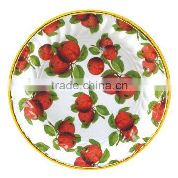 Round golden line plate