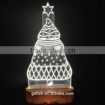 USB style hot sale night lighting acrylic 3D table lamp with laser cutting