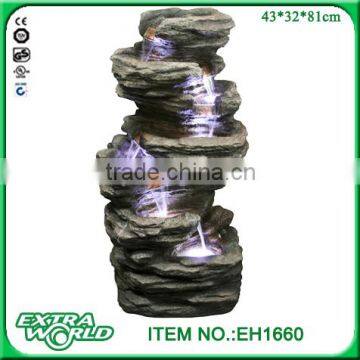 43 Inch Twisted Ladder-shaped Pillars Seven Bowl Fiberglass Fountain photo-3