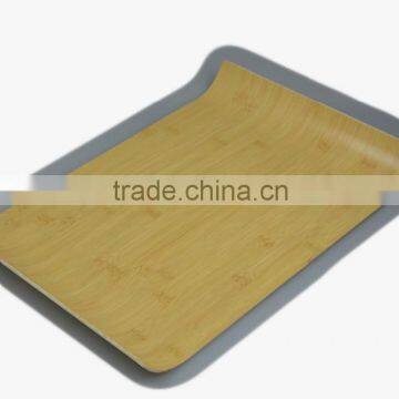 Bread and Tea House Bamboo Wooden Pastry Veneer Handle Bar Party Serving Tray Platter