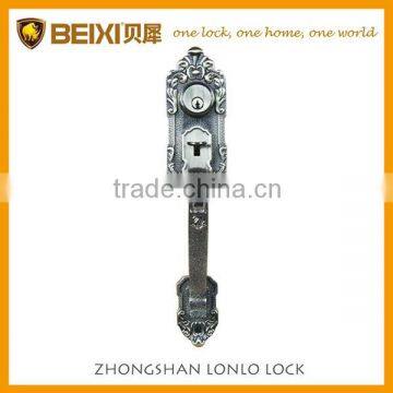 New design luxury zinc alloy antique brass finish big handle door lock