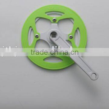 SS1017P steel 46T bicycle chainwheel and crank with 170 steel crank and colourful plastic chainguard