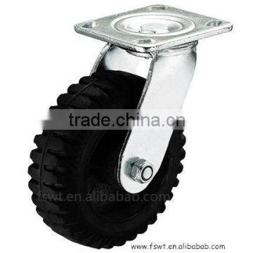 4" 5" 6" 8" Black Rubber Wheel Heavy Duty Industrial Caster For Trolley