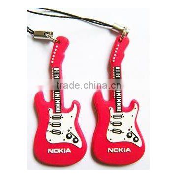 Promotional and Fashional Guitar design Soft PVC Keychain