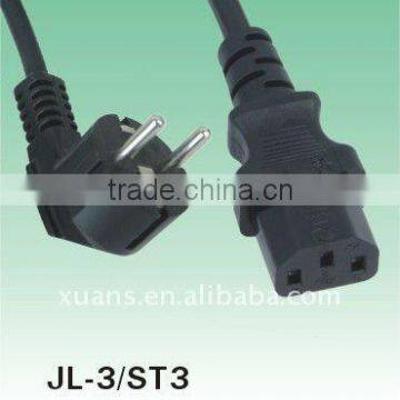 Euro Schuko 3 pin plug to IEC 320 C13 female connector