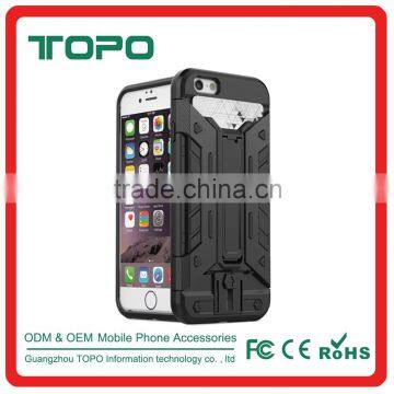 Armor double shell with card TPU PC Kickstand phone case cover for Iphone 6 6s plus case