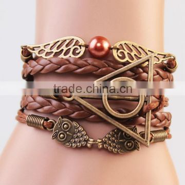 MYLOVE leather bracelet brown magnetic bracelet MLBZ010