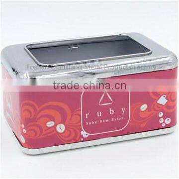 Promotion usage square napkin holder with LOGO printing metal red napkin holder