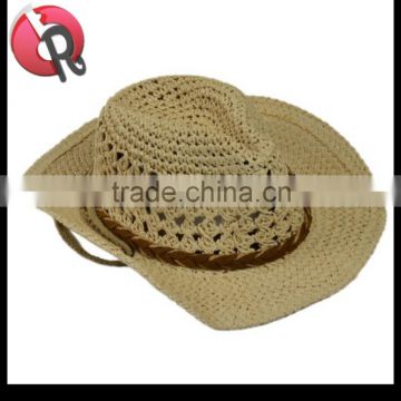 raffia folding straw cowboy hat for sale