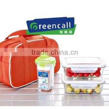 3 Pcs Glass Food Storage Container Set/Lunch Box Set