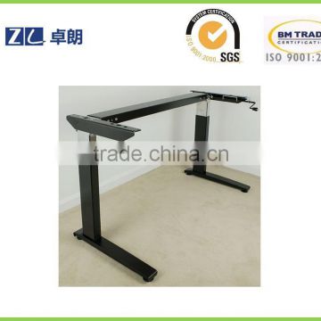 Lifting frame for sit to standing office desk by hand