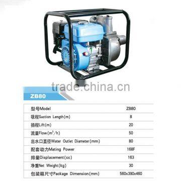 Gasoline Water Pump ZB80 for Irrigation Equipment