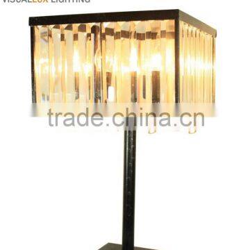 MT1301-4 Vintage Black Crystal Table Lamp Industrial Lamp Lighting Fixture