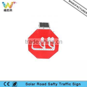 Factory Direct Sale Customized Arabic Solar Powered Aluminum Board Traffic Stop Sign