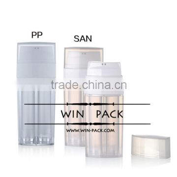 WY0407 double chamber airless bottle, popular cosmetic airless bottle