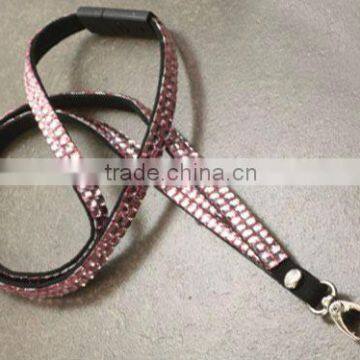 Pink Rhinestone Lanyard