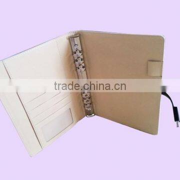 6 Hole Rings PU Leather Notebook Cover With USB photo-3