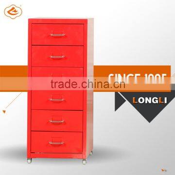 Latest Metal Moveable Vertical 6 Drawers File Cabinet