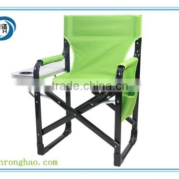 Metal tall folding director chair with table and bag