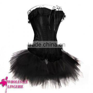 elegant black bustier dress Sexy corset with bubble skirt