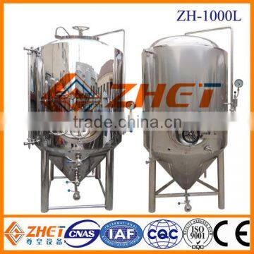 Hot sale 1000l waist manhole conical fermenter, fermentation vessel ODM factory CE/ISO 9001:2008